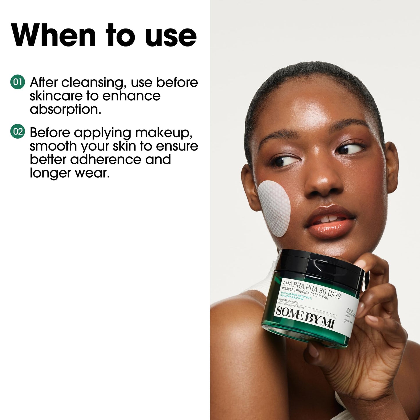 SOME BY MI AHA BHA PHA 30 Days Miracle Truecica Clear Pad – 70 Pads – Korean Exfoliating Centella Face Toner Pads – Gently Clears Impurities, Refines Pores & Smooths Skin Texture – Korean Skin Care