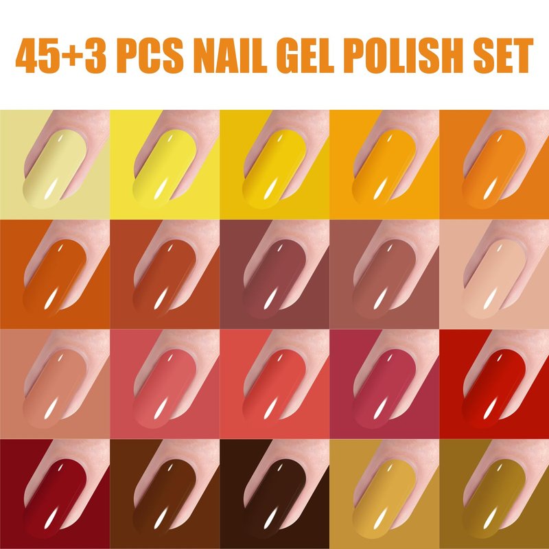 Vishine Gel Nail Polish Set - 48 Autumn Winter Colors with Base & Top Coat | 8ml Manicure Kit