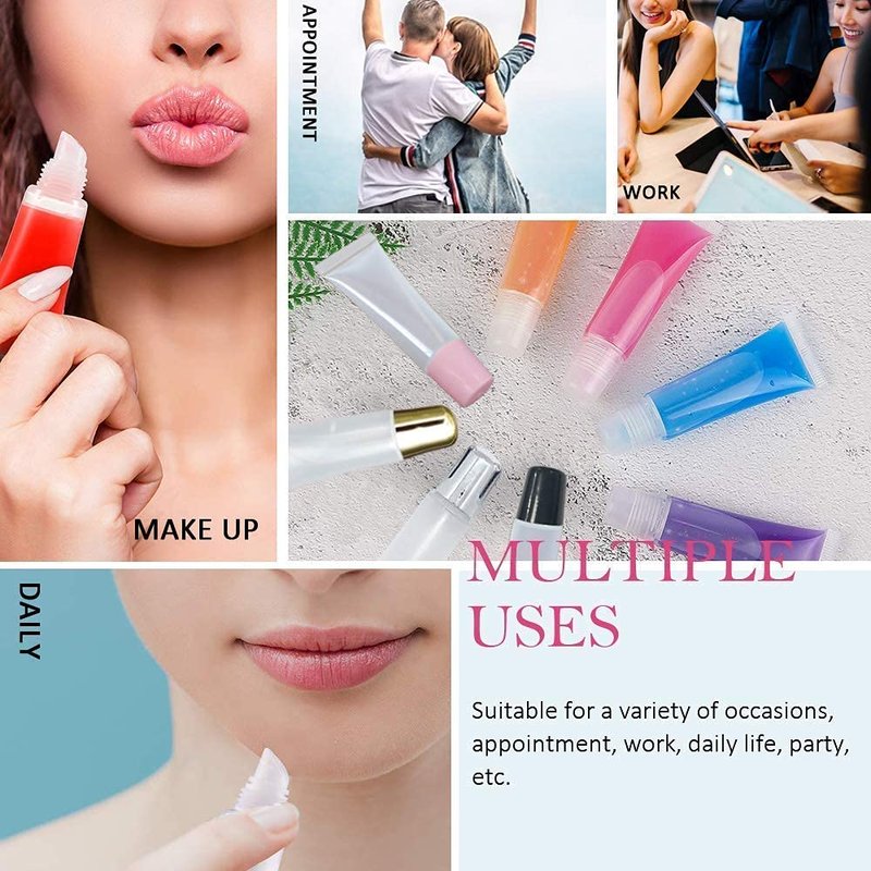 Lip Gloss Tubes - 100 Pack 10ml with 50 Pink & 50 White Caps | Perfect for DIY Beauty Projects