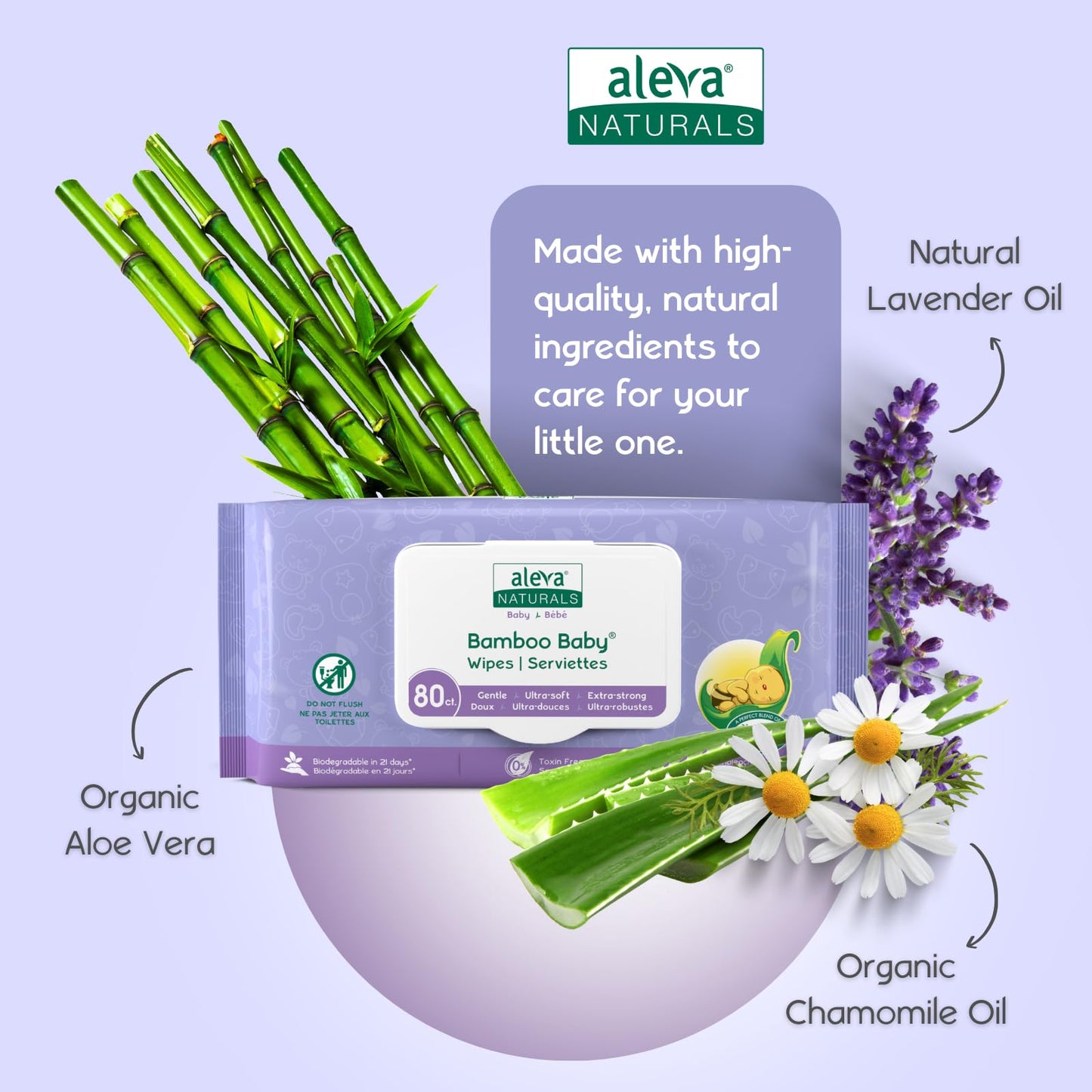 Aleva Naturals Bamboo Baby Wipes - 80 ct