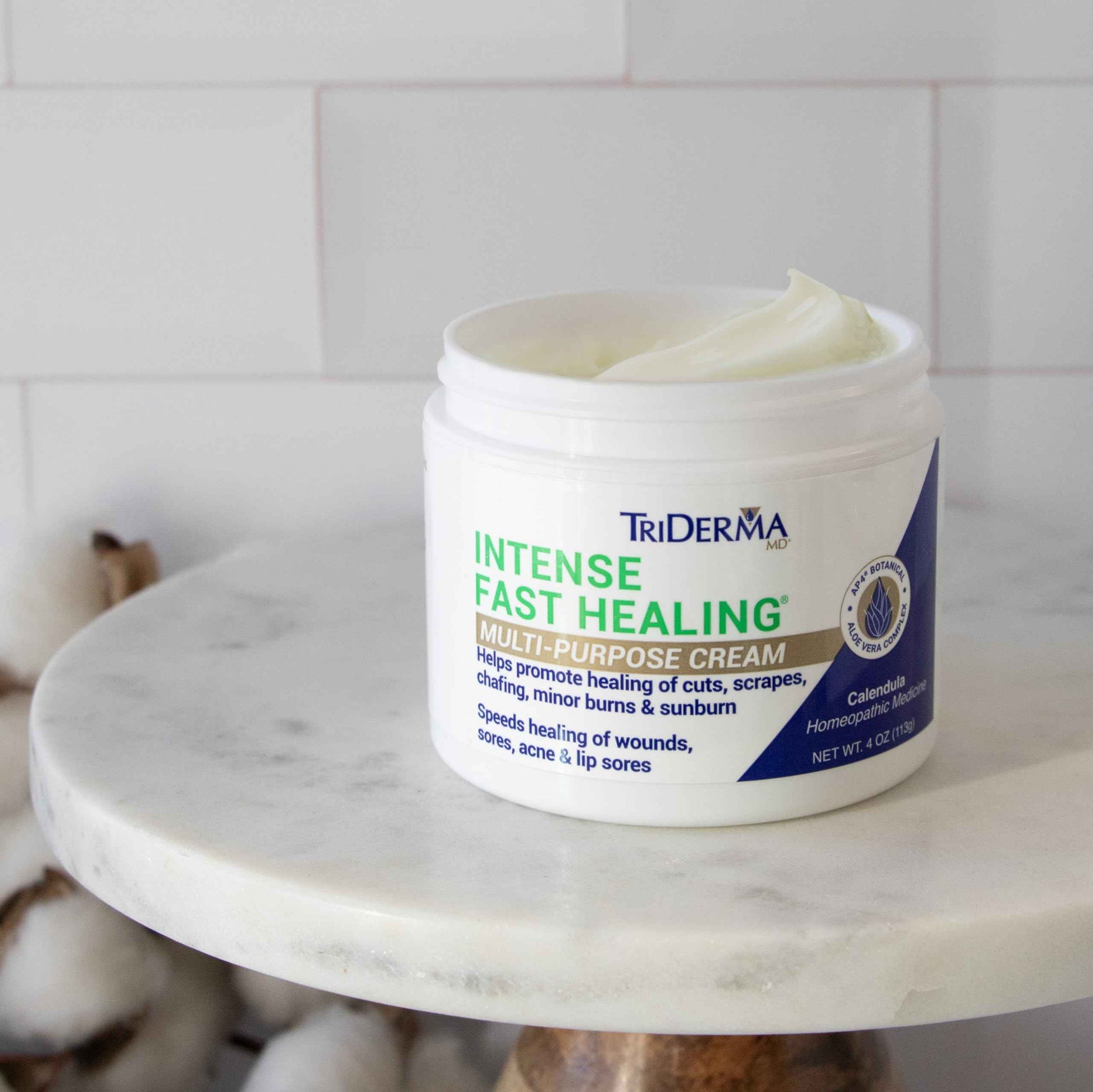 TriDerma Intense Fast Healing Cream, Decreases Healing Time for Minor Irritations, Rashes, Scrapes, Cuts 4 Ounces