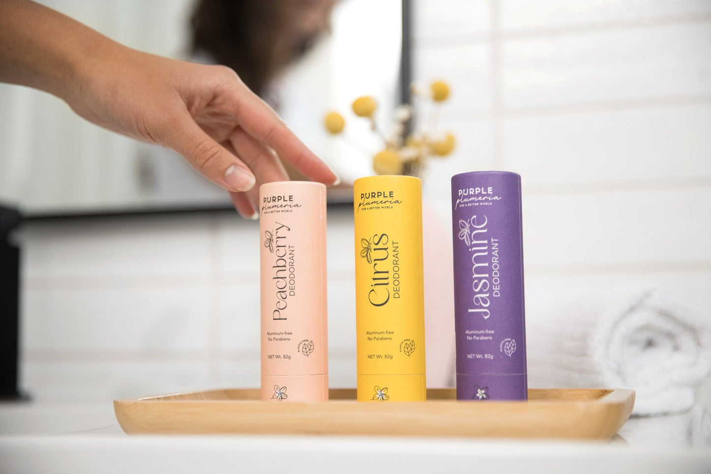 100% Certified Plastic-Free Deodorant, Aluminum-Free & Paraben-Free Formula for All-Day Freshness with Natural Ingredients (Jasmine, Peach-Berry, Citrus) ((Jasmine, Peach-Berry, Citrus))