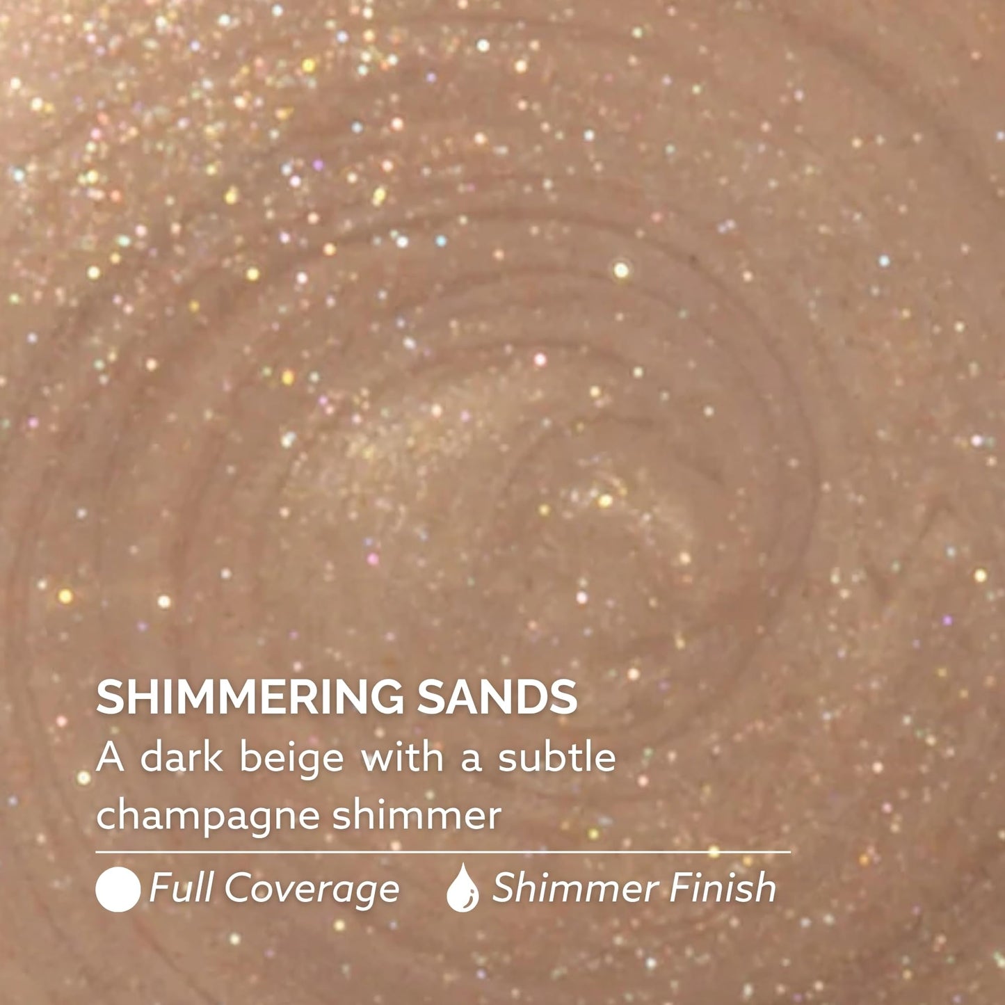 Dazzle Dry Nail Lacquer (Step 3) - Shimmering Sands - A dark beige with a subtle champagne shimmer. Full coverage shimmer. (0.5 fl oz)