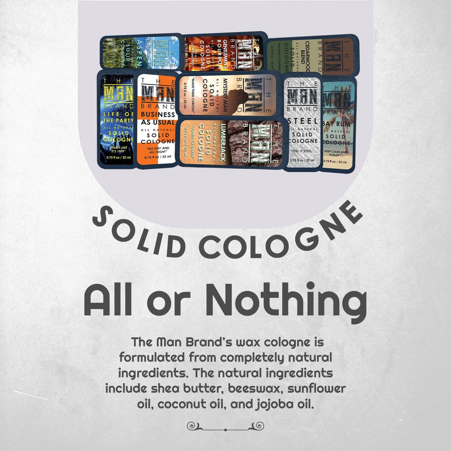 Men's Solid Cologne Sample Set - 9 Travel-Size Fragrance Pack | 0.75 oz Each