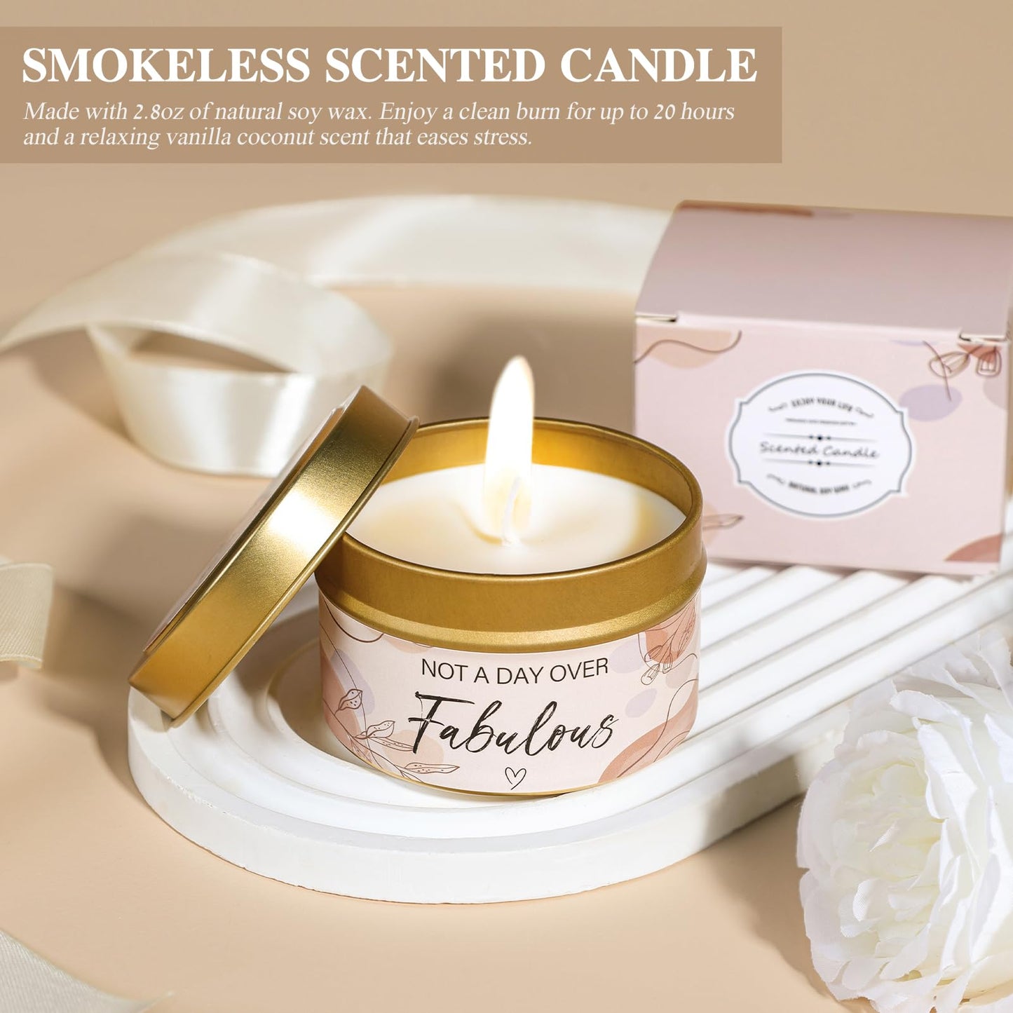 CuriBox Birthday Gifts for Women - 13PCS Unique Happy Birthday Easter Gifts Basket for Mom Her Best Friend Sister Wife Girlfriend Coworker - Relaxing Spa Self Care Package Mothers Day Set (Vanilla)