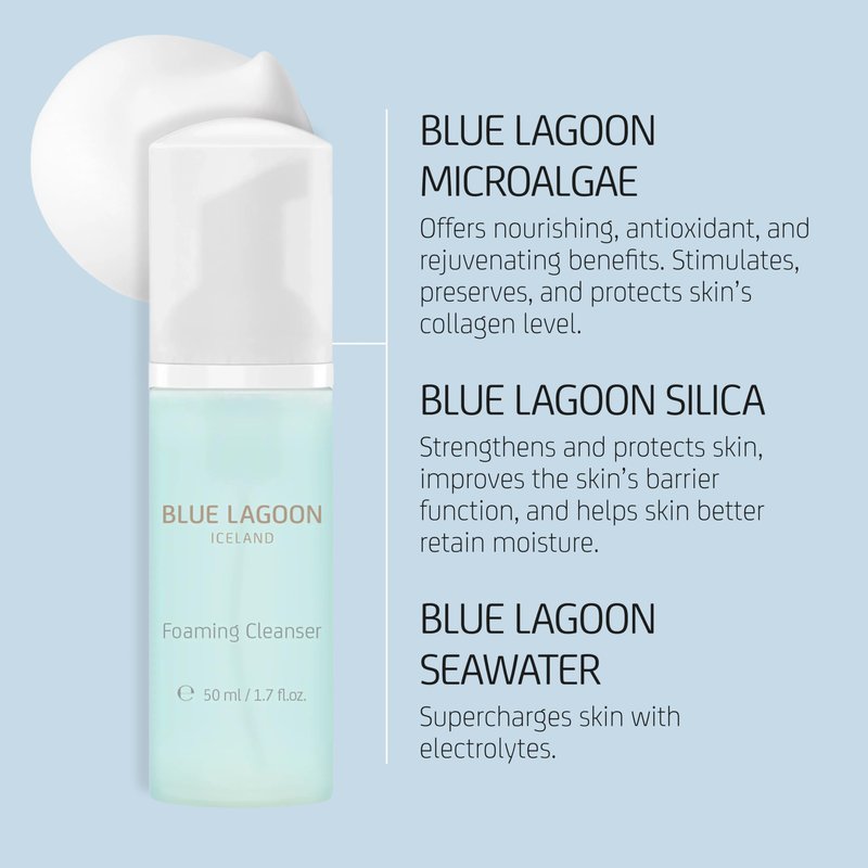Blue Lagoon Skin Science - Natural Foaming Face Cleanser | Sustainable, Bioactive Icelandic Skincare (1.7 fl oz | 50 ml)