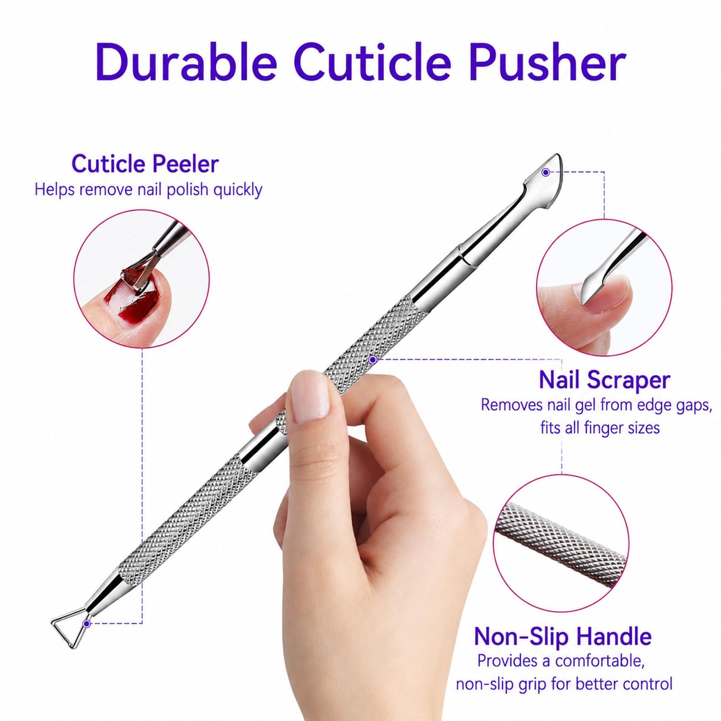 Makartt Nail Polish Remover Clips Kit, 20PCS Reusable Nail Soak Off Clips for Fingers & Toes, Acrylic & Nail Remover Tools, Double-Ended Cuticle Pusher, Fast, Mess-Free Gel Removal at Home or Salon