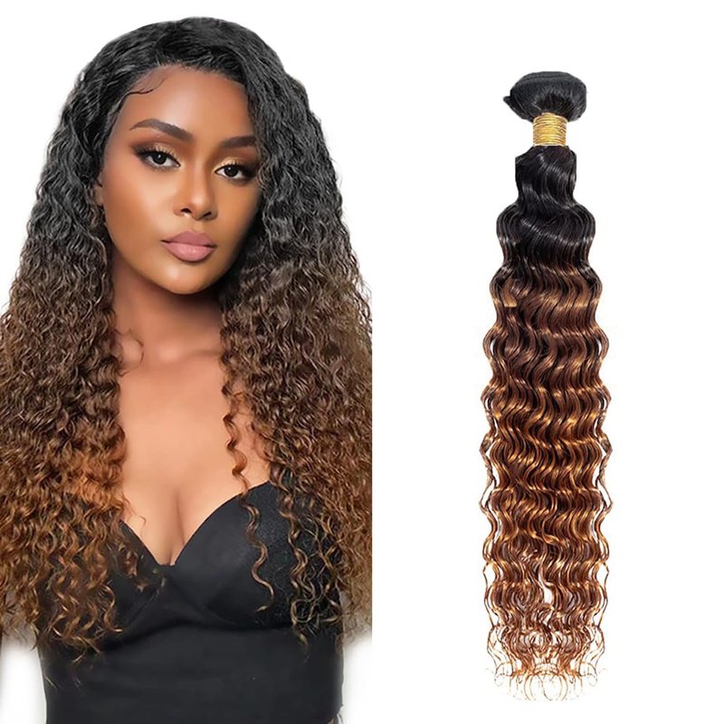 1B430 Bundles Human Hair #4 Brown Deep Wave Bundles 30 Inch Unprocessed Virgin Light Brown Bundle Hair Extensions