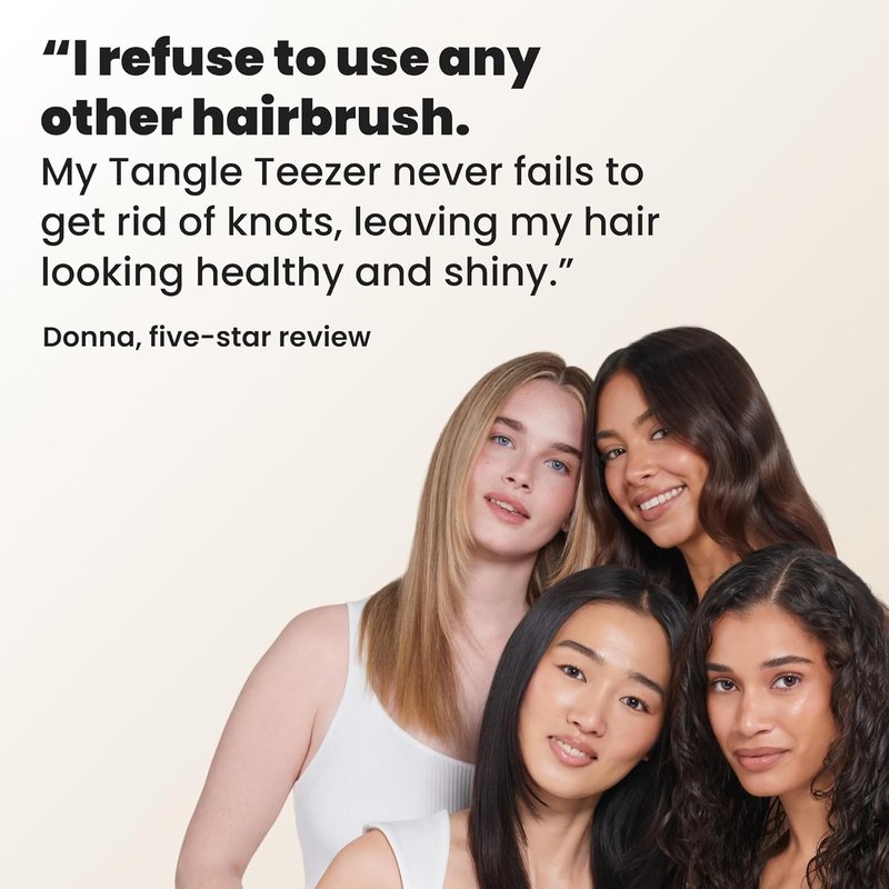 Ultimate Detangler Hairbrush - Tangle Teezer for Wet & Dry Hair | Reduces Breakage, Ideal for Long, Thick, Curly Hair - Vanilla