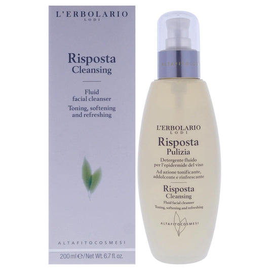 LErbolario Risposta Fluid Facial Cleanser, 6.7 oz - Facial Cleanser - Low-Foam Gel - Removes Makeup - Moisturizing and Nourishing - Cruelty-Free