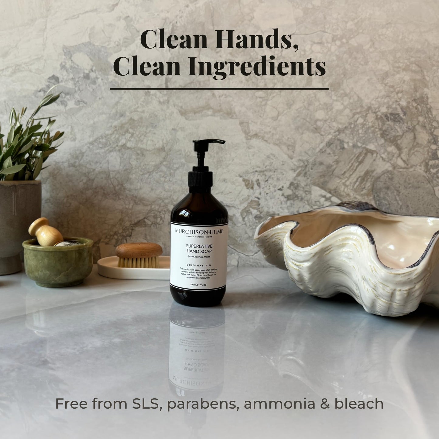 Murchison-Hume Original Fig Hand Soap Refill | Superlative Plant-Based Formula | Eco-Friendly 32 fl oz Refill for Pump Dispenser | SLS-Free, Paraben-Free & Cruelty-Free