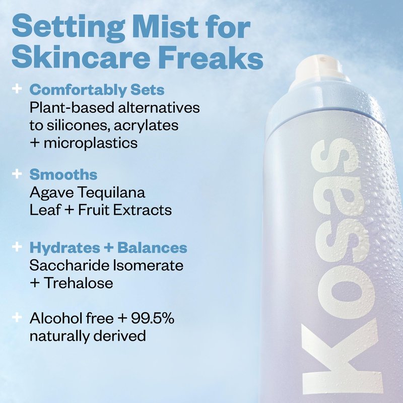 Kosas Cloud Set Airy Setting Spray,+ Smoothing Mist – Hydrating Makeup Spray, Alcohol Free, Oil Free, 12-Hour Hold, Minimizes Appearance of Pores,Lightweight Refreshing Face Mist for All Skin Types