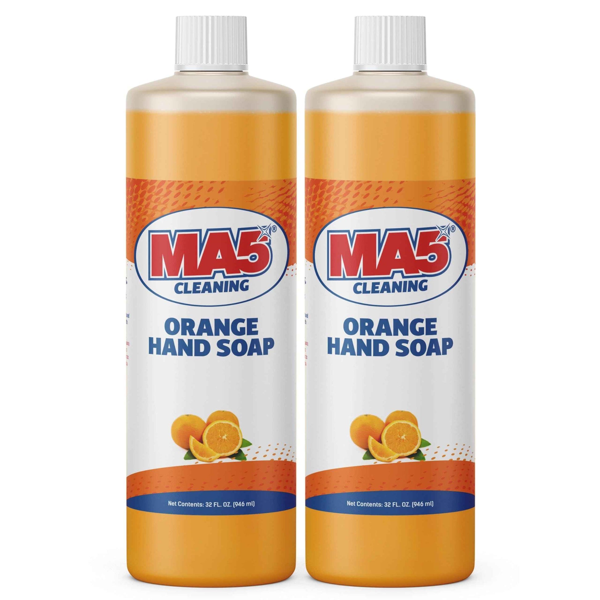 MA5x Cleaning Orange Liquid Hand Soap | General Purpose Hand Cleaner with Orange Extract | 32oz Bottle | Pack of 2