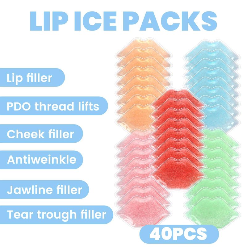 Ice Pack for Lip Tattoo Aftercare, 40 Count Cooling Pads for Pain Relief, Reduce Redness and Swelling of Lips.