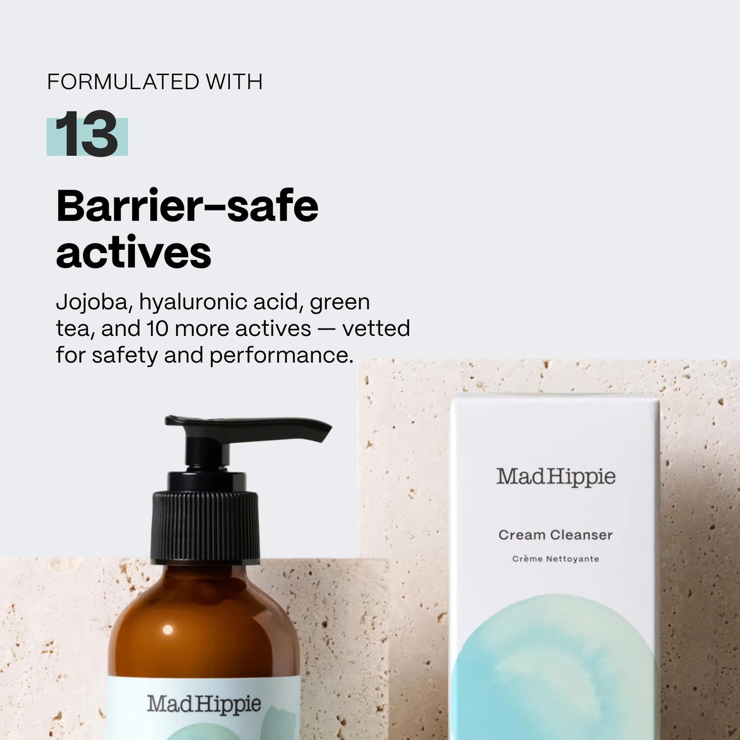Mad Hippie Face Cream & Cream Cleanser Skin Care Set - Face Lotion for Women/Men with Niacinamide, Matrixyl Peptide Complex + Hydrating Facial Cleanser with Organic Jojoba Oil (2 Piece Set)