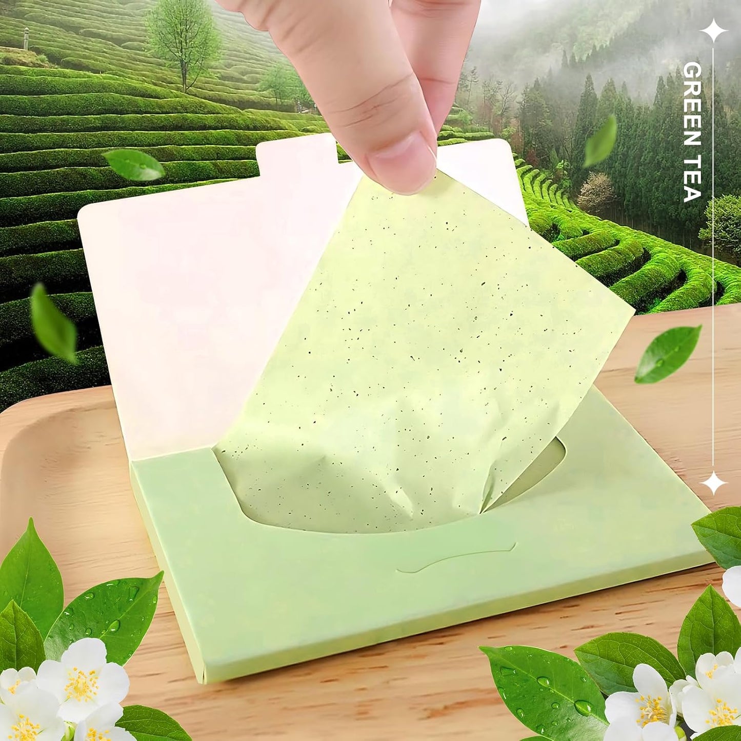 Teenitor Oil Blotting Sheets for Face, 400 Sheets Green Tea Oil Absorbing Sheets Blotting Paper for Oily Skin, Oil Absorbent Pads Face Oil Wipes Oil Sheets for Women, Oil Control Film Large 10cmx7cm