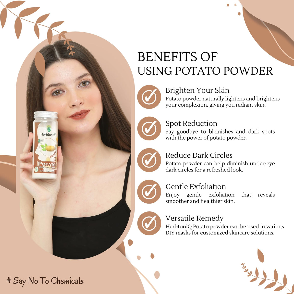 HerbtoniQ 100% Natural Aloevera Leaves, Potato, Pomegranate Peel, Beetroot & Tomato Powder for Face Pack and Hair Pack (850 Grams)
