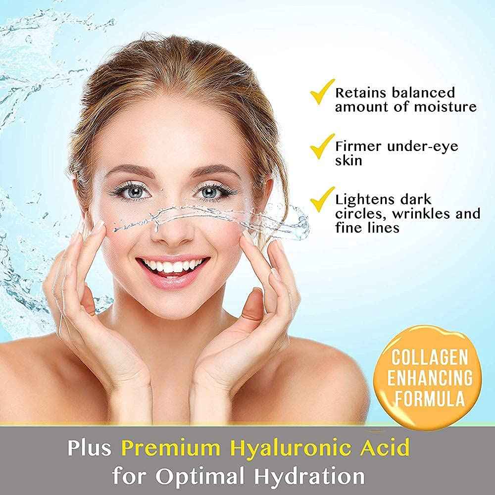 Eye Mask, 60 Pairs Collagen Under Eye Patches, Crystal Eye Gel Pads Treatment for Reducing Dark Circles, Lighten Wrinkles Anti-Aging Moisturizing, Fine Lines Eye Bags Puffiness for Women Men