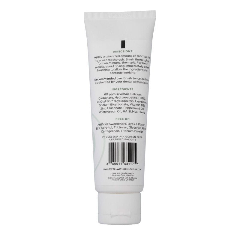 Hydroxyapatite Toothpaste – Fluoride-Free Remineralizing Formula with PROtektin – Supports Enamel Strength, Oral Microbiome & Gum Health – Mint – 4 oz