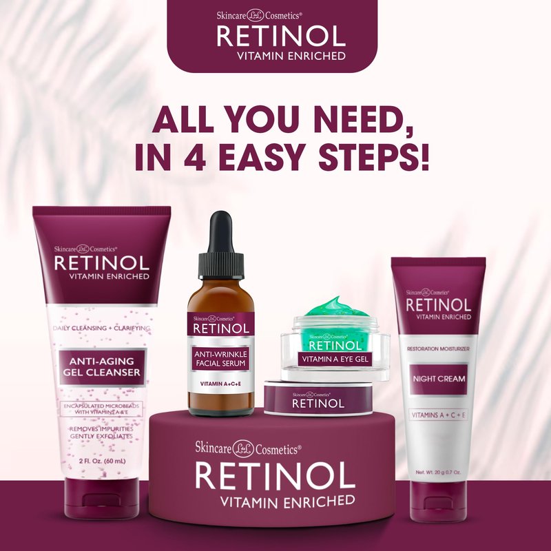 LIVAURA Retinol Anti-Aging Starter Kit – Facial Cleanser & Face Wash for Women, Skin Care Set with Anti Aging Serum, Daily Gentle Skin Cleanser for Oily, Combination & Acne Prone Skins, Facial Care