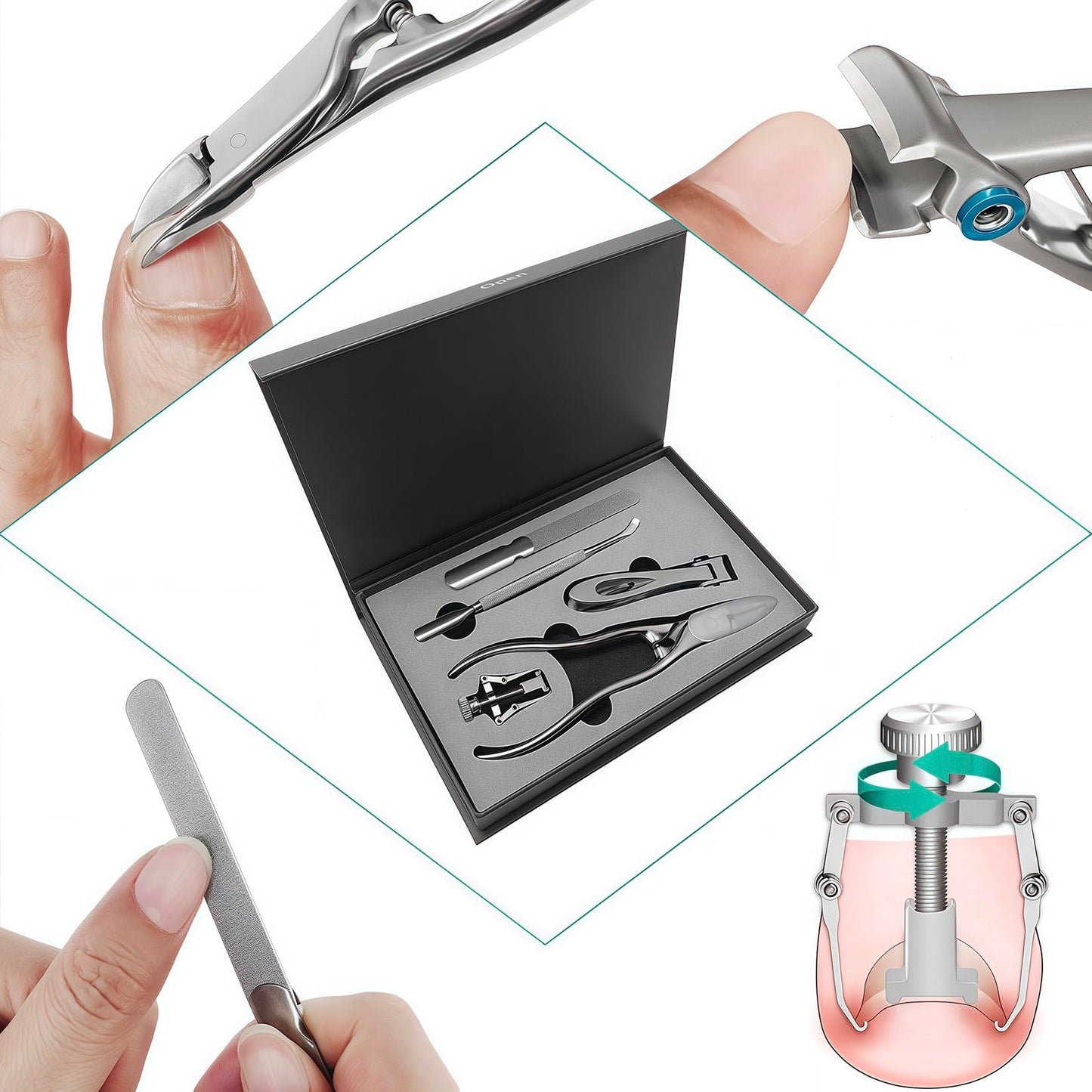 VOGARB 5Pcs Long Handle Toenail Clippers Set