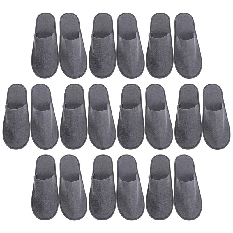 Healifty 10 Pairs Disposable Travel Slippers SPA Slippers Cotton Linen Close Toe Slipper Reusable Home Shoes for Travel Home Hotel(As shown)