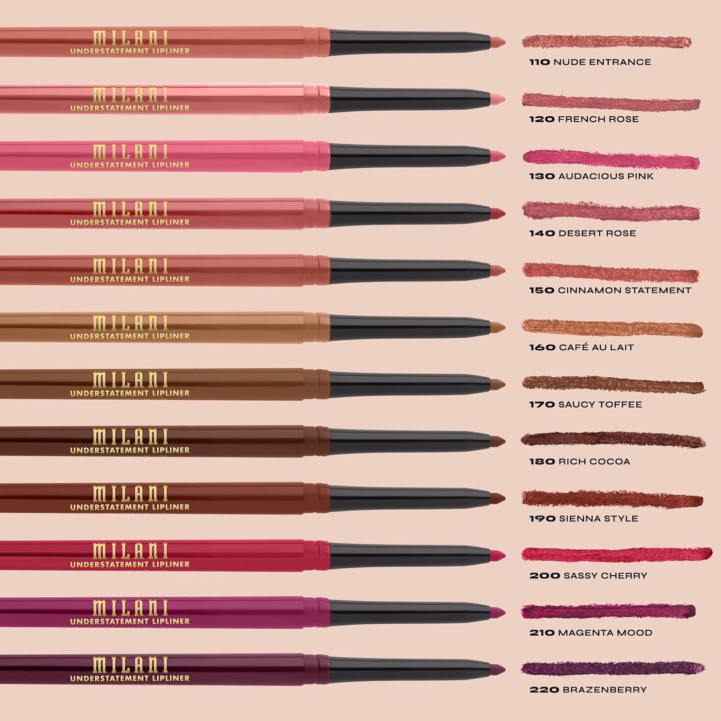 Milani Stay Put Longwear Liquid Lipstick & Lip Liner Set - Highly Pigmented Retractable Pencil & Plumping Balm