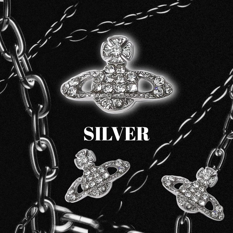 30PCS Planet Nail Charms 3D Star Gold and Silver Nail Charms for Acrylic Nails Y2K 3D Nail Rhinestones Gems Silver Nail Jewelry