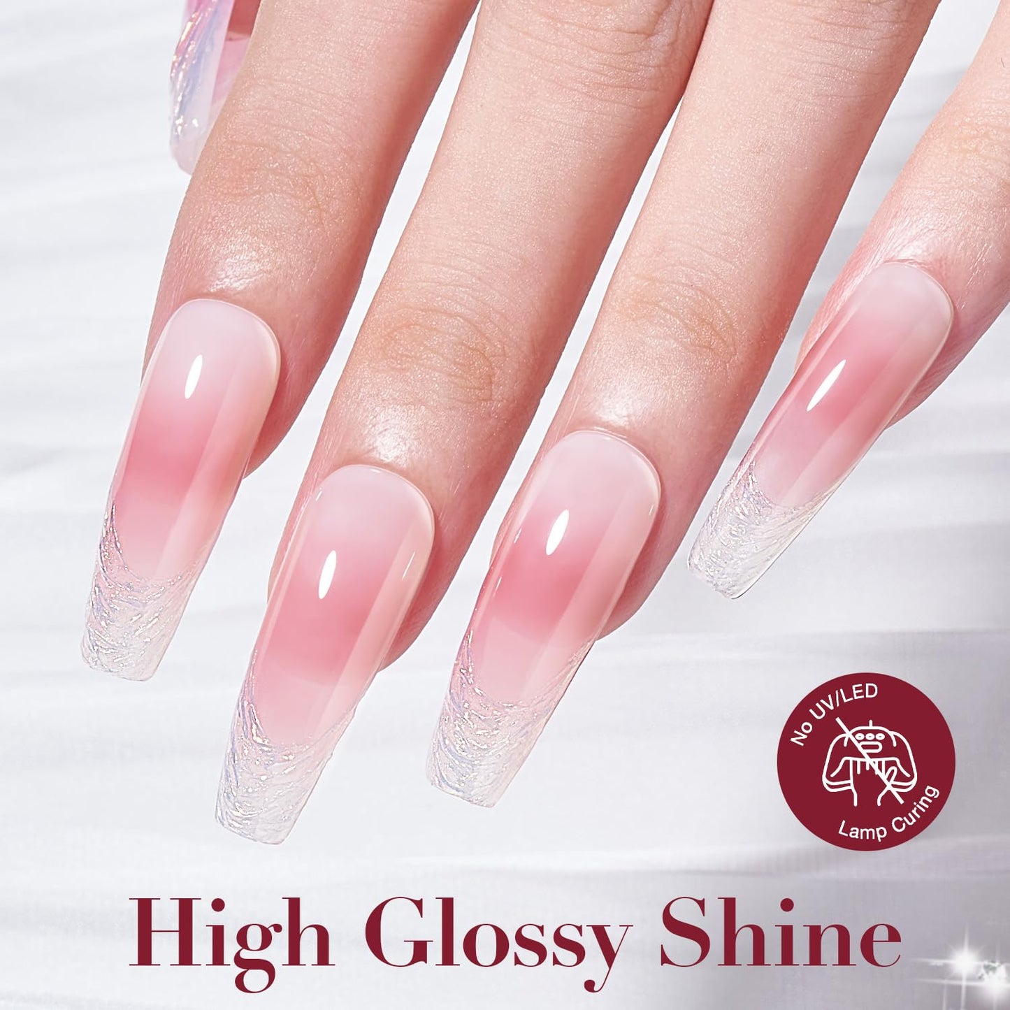 AzureBeauty Dip Powder Set 6 Pcs Jelly Blush Gradient , Natural Dipping Powder French Nail Art Starter Manicure Salon DIY at Home