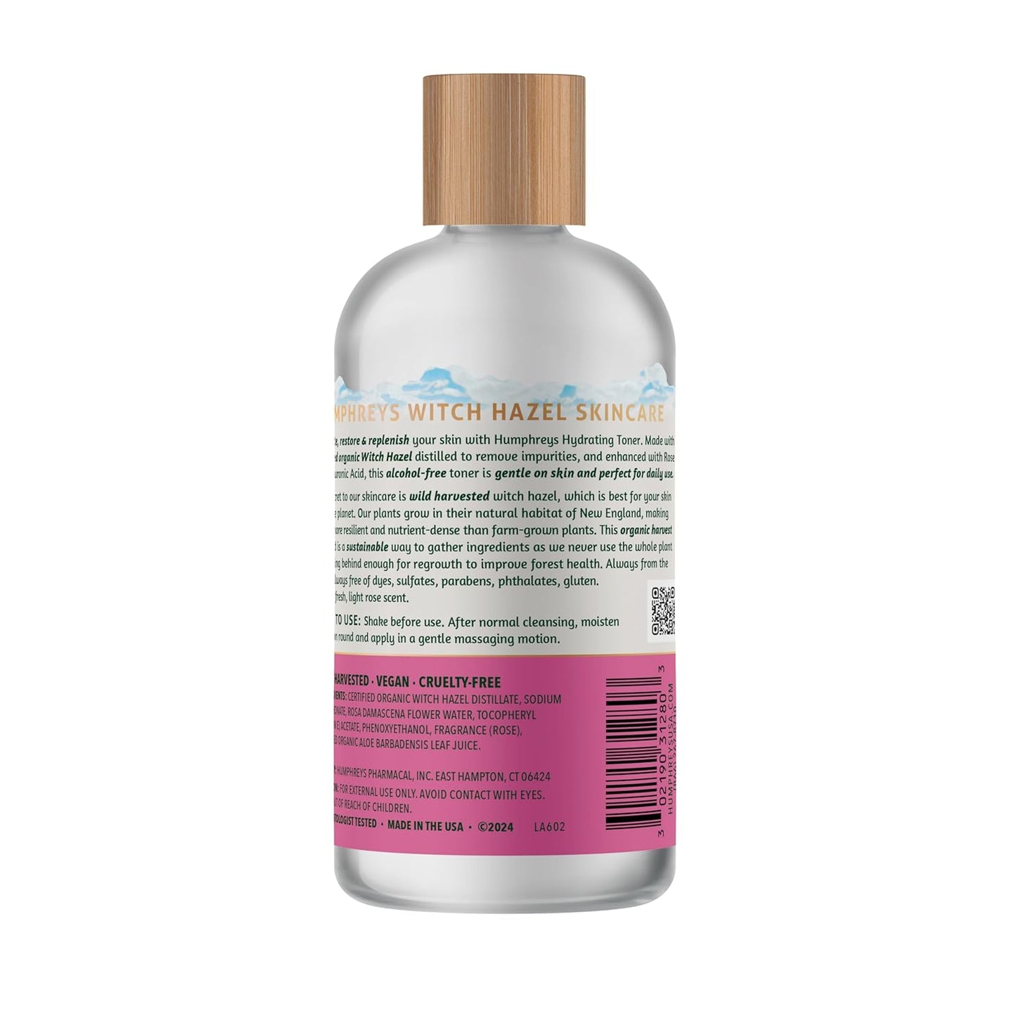 Humphreys Witch Hazel Nourishing Toner | Wild Harvested Witch Hazel & Aloe | Alcohol-Free | Natural | Hydrating | Soothing | 8 Fl Oz