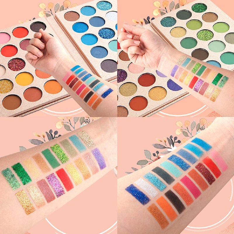 VERONNI 65 Colors Professional Eyeshadow Palette, Highly Pigmented Glitter Metallic Shimmer Matte Makeup Palettes Ultra Blendable Nude Bright color Natural board Make Up Palletes（Rose Gold）