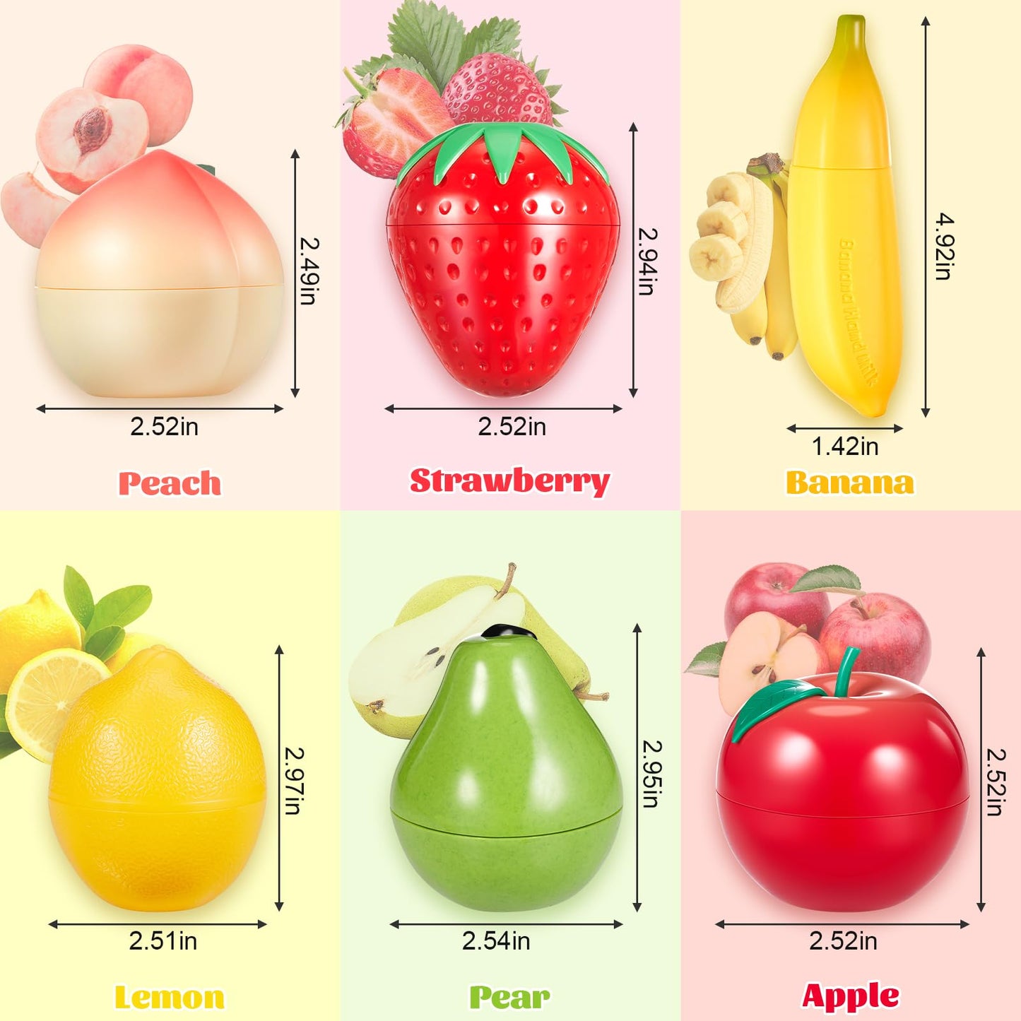Swiffen 6 Pcs Hand Cream Gifts Set for Women Strawberry Hand Lotion Travel Size Moisturizing for Dry Cracked Hands Birthday Party Favors Supplies Funny Fruit Gifts for Teacher Nurse Mother Her
