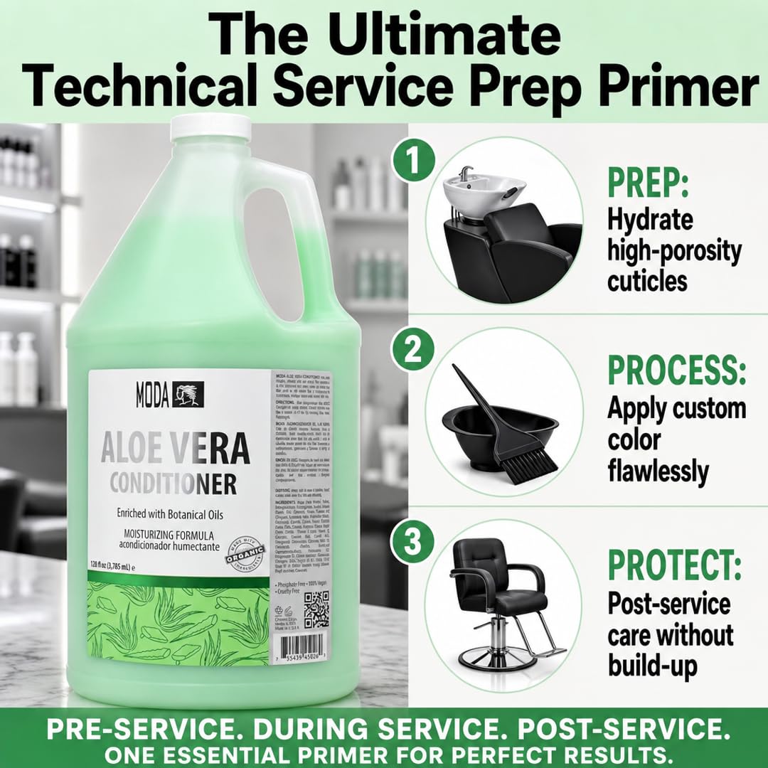 MODA Bulk Hair Conditioner & Pre-Color Primer – Silicone-Free Formula for Predictable Chemical Processing | Cruelty-Free, Made in USA | Professional Salon Use | 128 oz / 1 Gallon