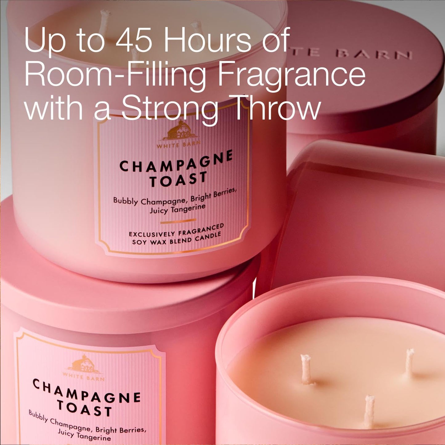 Bath & Body Works Champagne Toast 3-Wick Candle - Scented Candle for At-Home Use - Long-Lasting, Room-Filling Fragrance - High Fragrance Oil Concentration - Soy Wax Blend