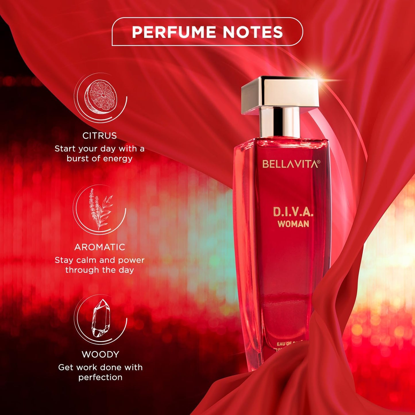 Luxury DIVA Eau de Parfum for Women - White Floral, Bergamot & Jasmine Notes | 100 ml (3.4 fl. oz.)