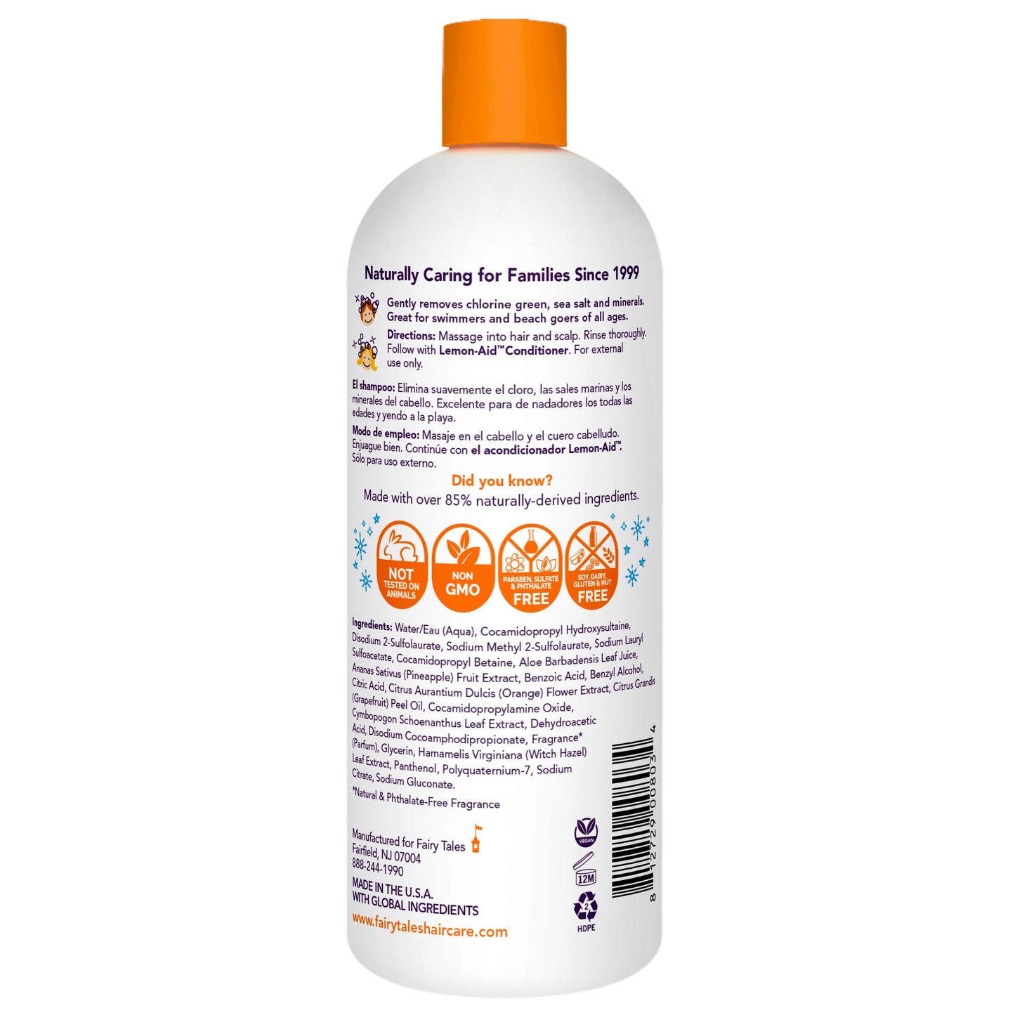 Fairy Tales Sun & Swim Lifeguard Kids Clarifying Shampoo - Chlorine Removal Swim Shampoo for Kids - Removes Green Pool Tones, Sea Salt & Mineral Buildup - Citrus Scent - 32 oz