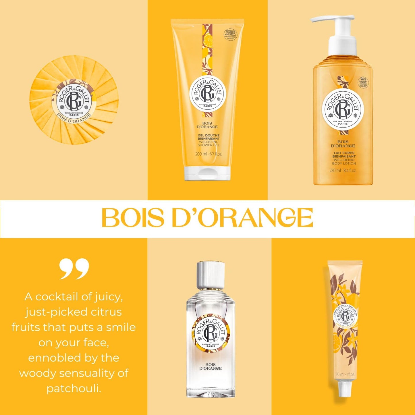 ROGER & GALLET | Fragrant Water Body Spray for Women | Bois D'Orange - Orange Wood 1 Oz.