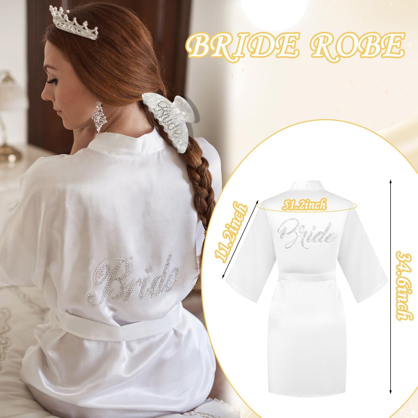 Tkifoda Bride to Be Gifts, Bridal Shower Gifts, Wedding Gift, Bride Tote Bag Makeup Bag Robe Slippers Hair Clip I Do Slippers Wedding Robe Cosmetic Bag