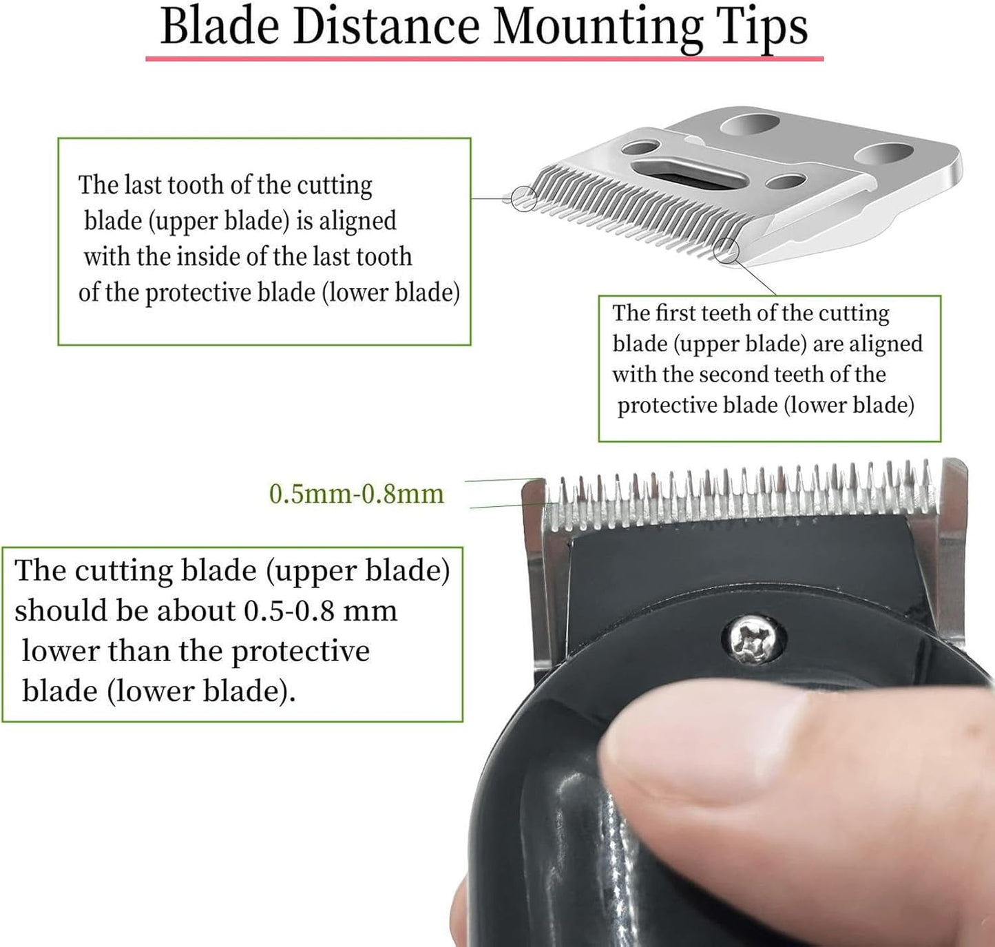Professional Adjustable Clippers - Precision 2-Hole Wahl 8148 Blade for Senior/Magic Clipper | Black