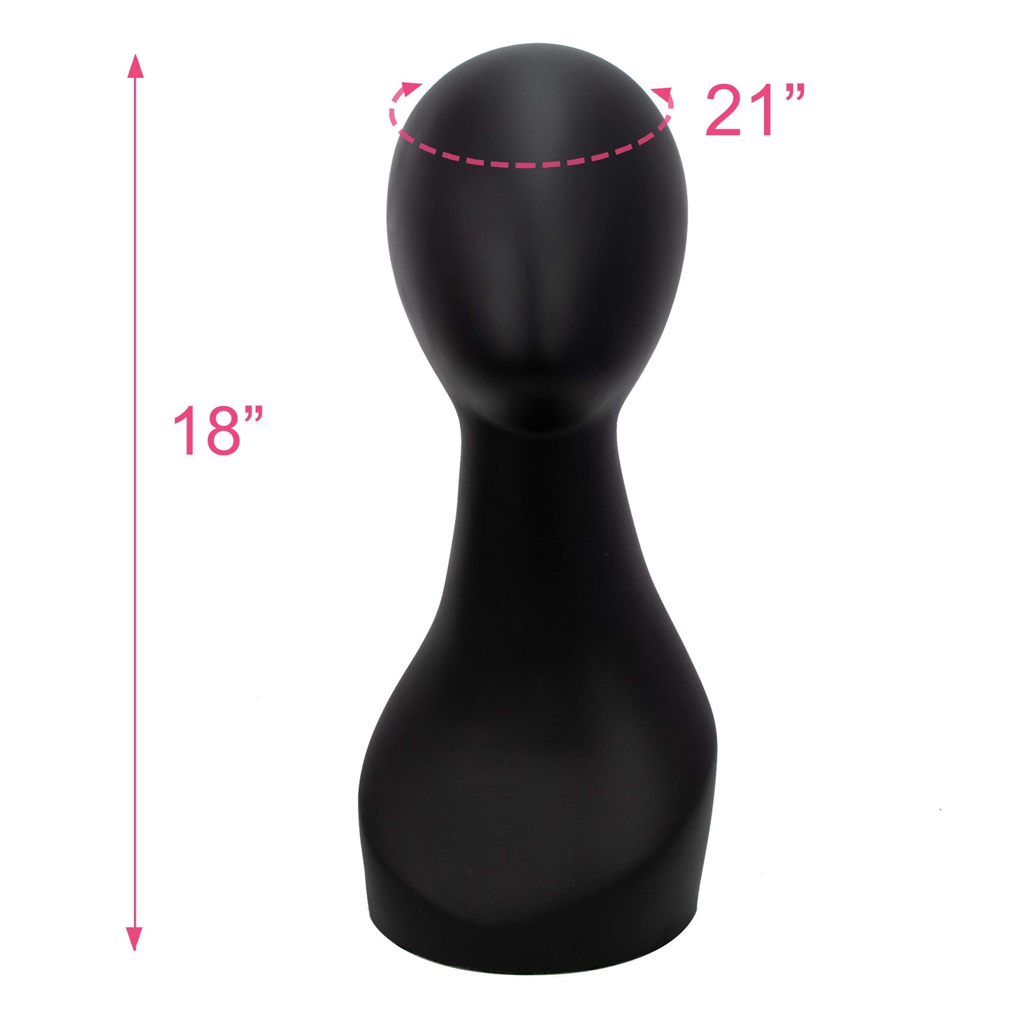 A1 Pacific Mannequin Wig Head Shoulder Female Male Bust Display Hair Hat Mask AB-W (Matte Black)