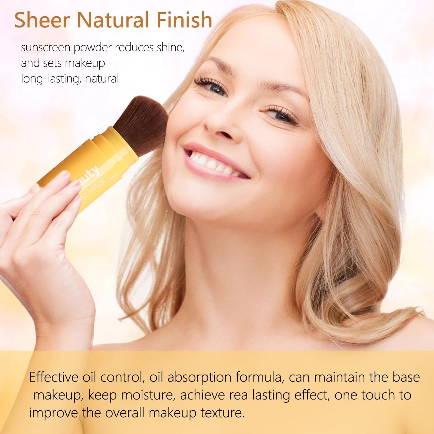Mineral Powder Sunscreen for Face & Scalp, SPF 35 Brush on Sunscreen Setting Powder, Matte Oil Control Hair Sunscreen Face Powder, Lasting Lightweight Breathable Travel Essentials (#02 Medium)