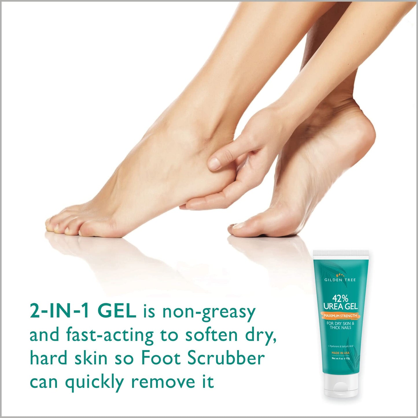 Callus Remover Gel + Foot Scrubber Kit - Pedicure Tools for Dry Cracked Heels