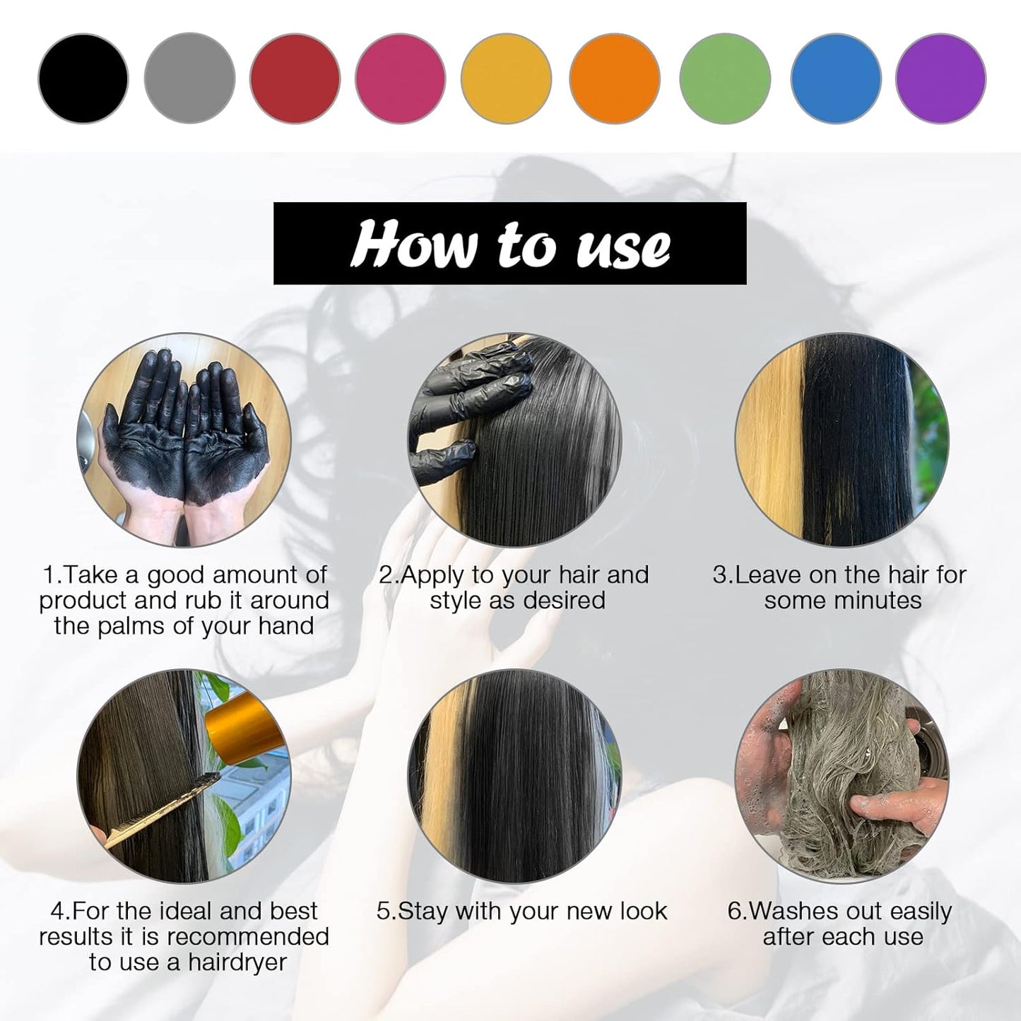 Temporary Hair Color for Kids, Ultikare Orange Hair Dye Washable Natural Hair Wax Color Chalk Mud Cream DIY Hairstyle Clay For Dark Hair Halloween, Cosplay, Party, Christmas Gift Girls 3.4 Fl Oz