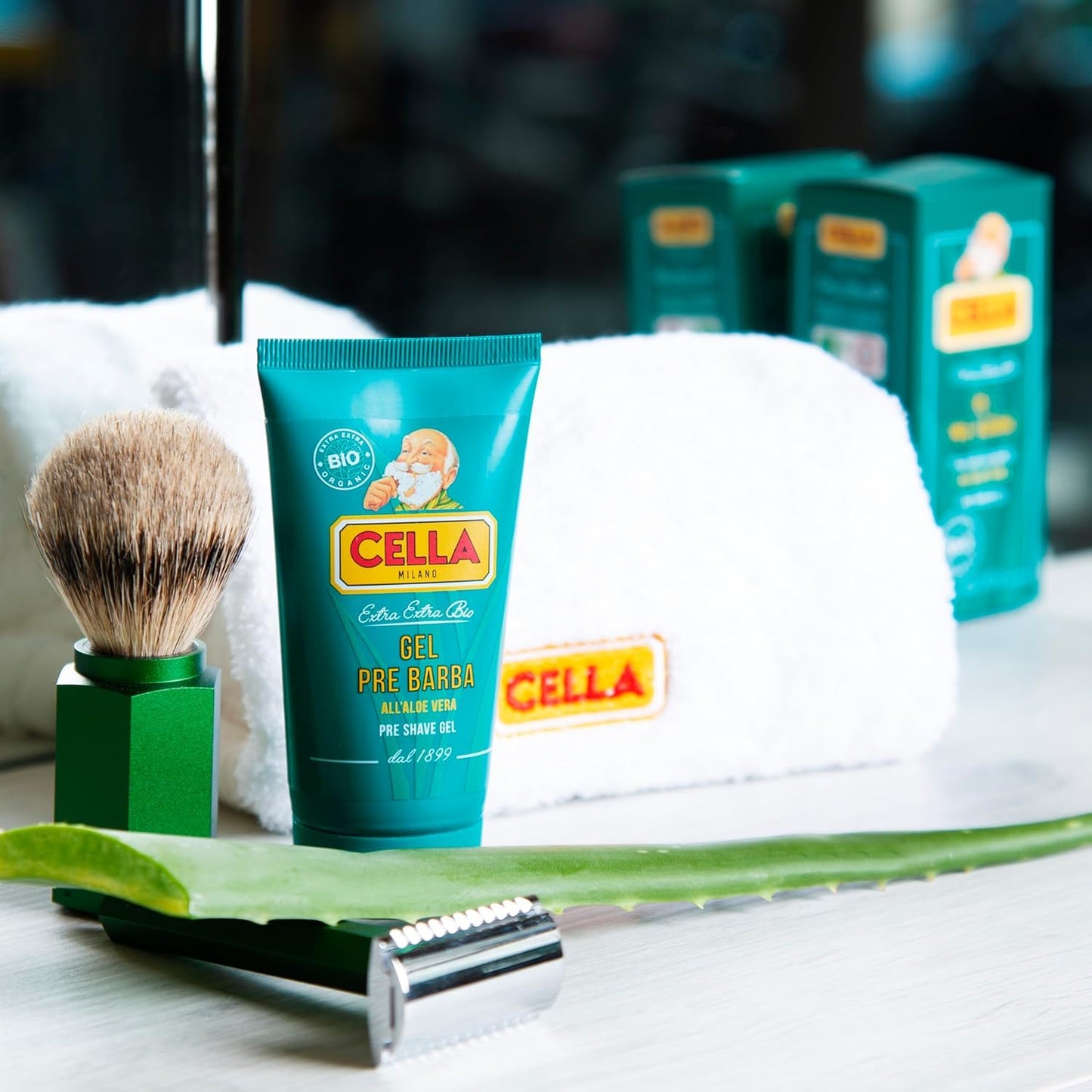Cella Milano Organic Pre Shave Gel 75ml – Aloe Vera Enriched Formula for Sensitive Skin and Effortless Razor Glide, Made in Italy