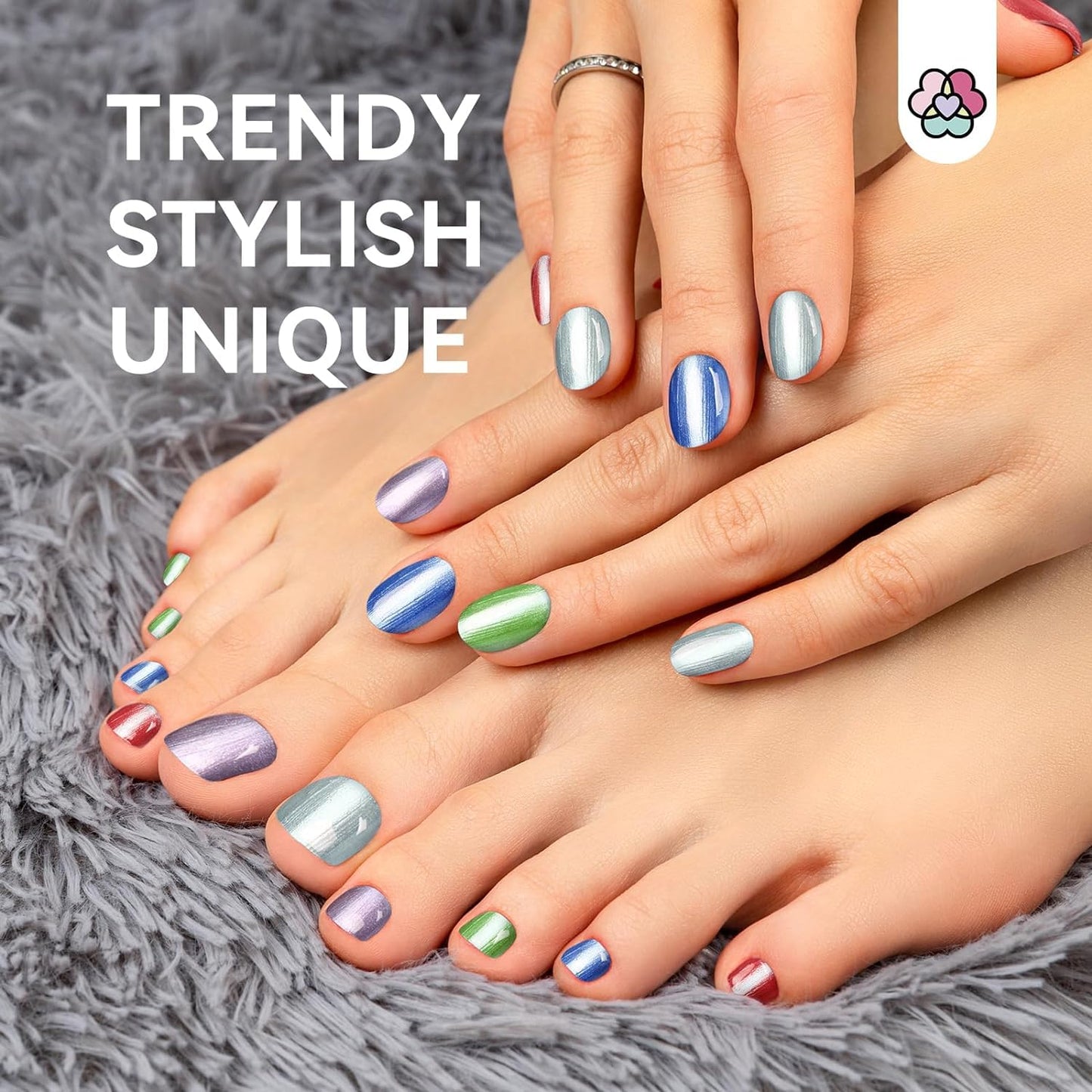 SAVILAND Metallic Nail Polish with Base and Top Coat: Chrome Nail Polish Set 12+2 Colors Mirror Glitter Holographic Silver Pink Quick-Dry Nail Polish for Fingernail French Manicure Art DIY Gift