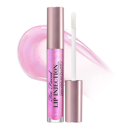 Too Faced Lip Injection Maximum Plump Extra Strength Lip Plumper Gloss | Hydrating, Volumizing, + Plumping, 0.14 Fl Oz, Lavender Daze (Holographic Lavender)