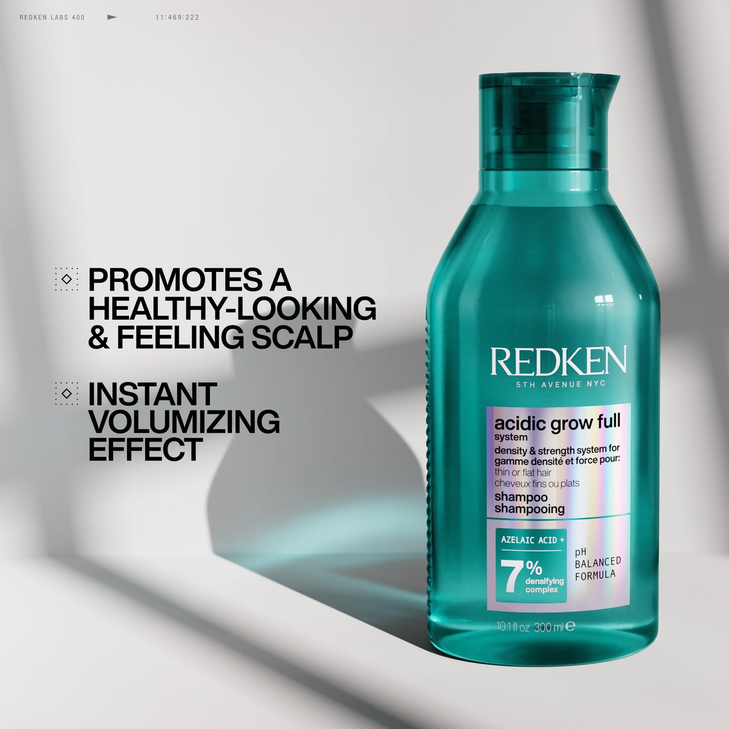 Redken Acidic Grow Full System Densifying Shampoo - Lightweight Shampoo for Fuller, Thicker-Looking Hair, Gentle Cleansing & Scalp Moisturizing, With Azelaic Acid, 1.7 Fl Oz