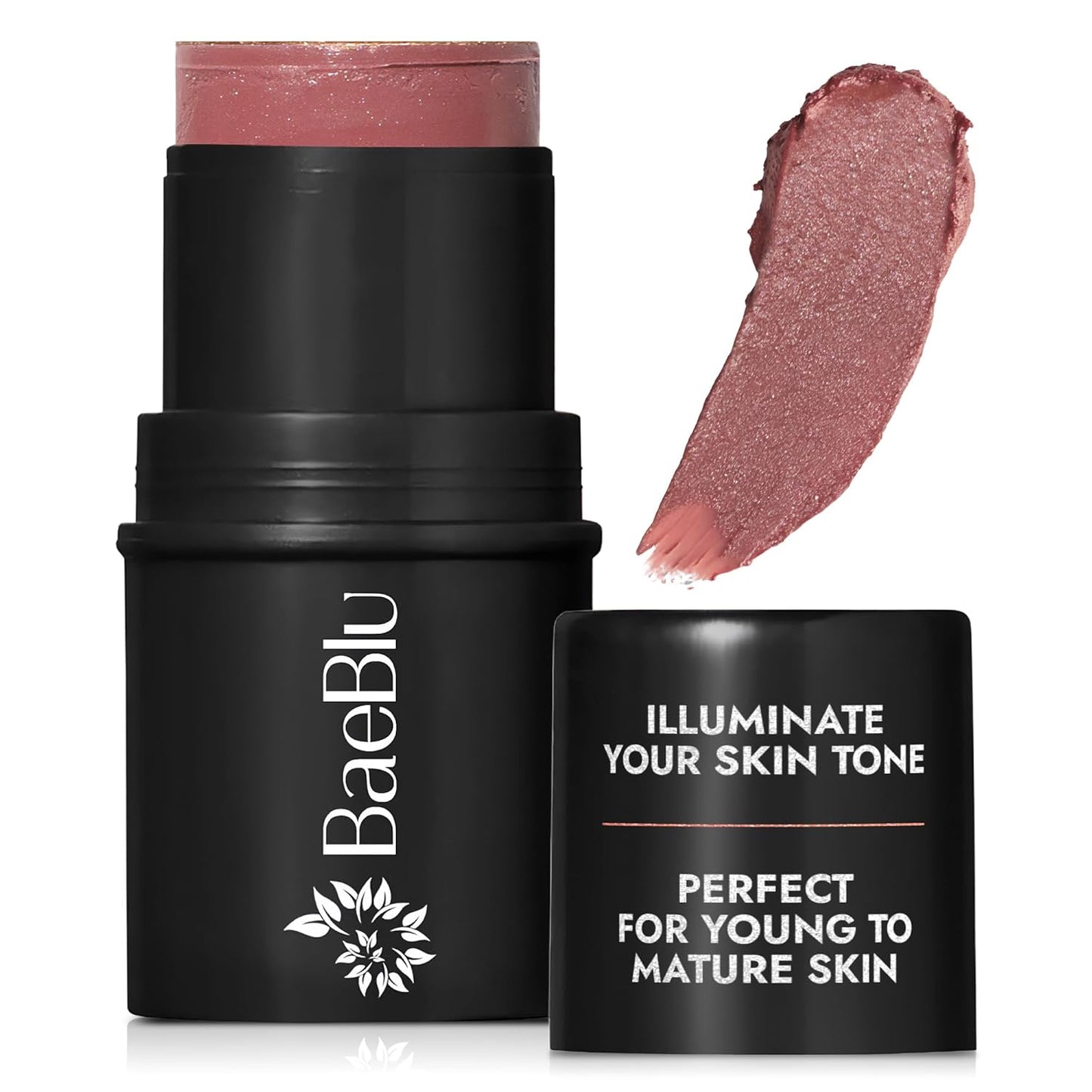 Organic Blush Tube - Cabernet | 100% Natural Vegan Cream Blush Stick for Lips, Cheeks & Eyes - Buildable Shimmer, Gluten-Free