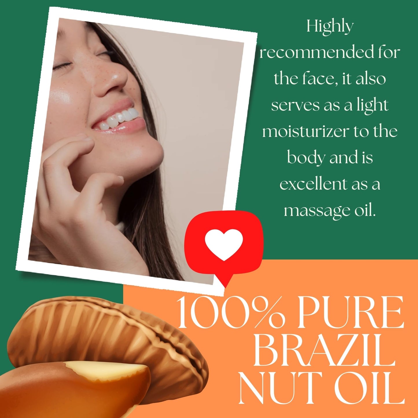 Best Nature's Cosmetics Virgin Organic Brazil Nut Oil, Hydrating Moisturizer for Skin & Hair, Cold-Pressed, Anti-Aging, Restores Radiance, Non-Greasy for Face & Body, Controls Frizz 4 Fl Oz - 120 ml