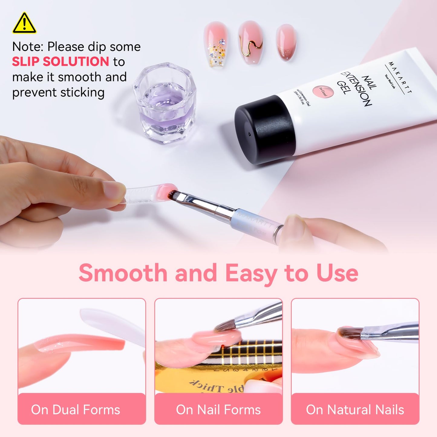 Makartt Poly Nail Gel Natural Pink 50ML: Professional Gel Builder for Nail Extension Nail Strengthener Sculpture Beauty Gift 3D Gels Molder Nail Art Easy DIY at Home Salon